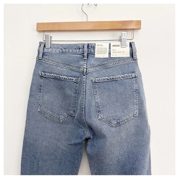 NWT AGolde Riley Straight High Rise crop Whiplash size 25